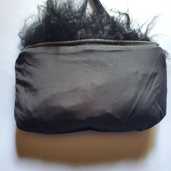 Black Mongolian Lamb Fur Hand Bag - Picture 7 of 8